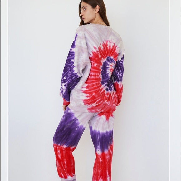NEW TNA Cozy Fleece Mega tie-dye crew Sweater ⭐️⭐️⭐️⭐️ - Picture 8 of 13